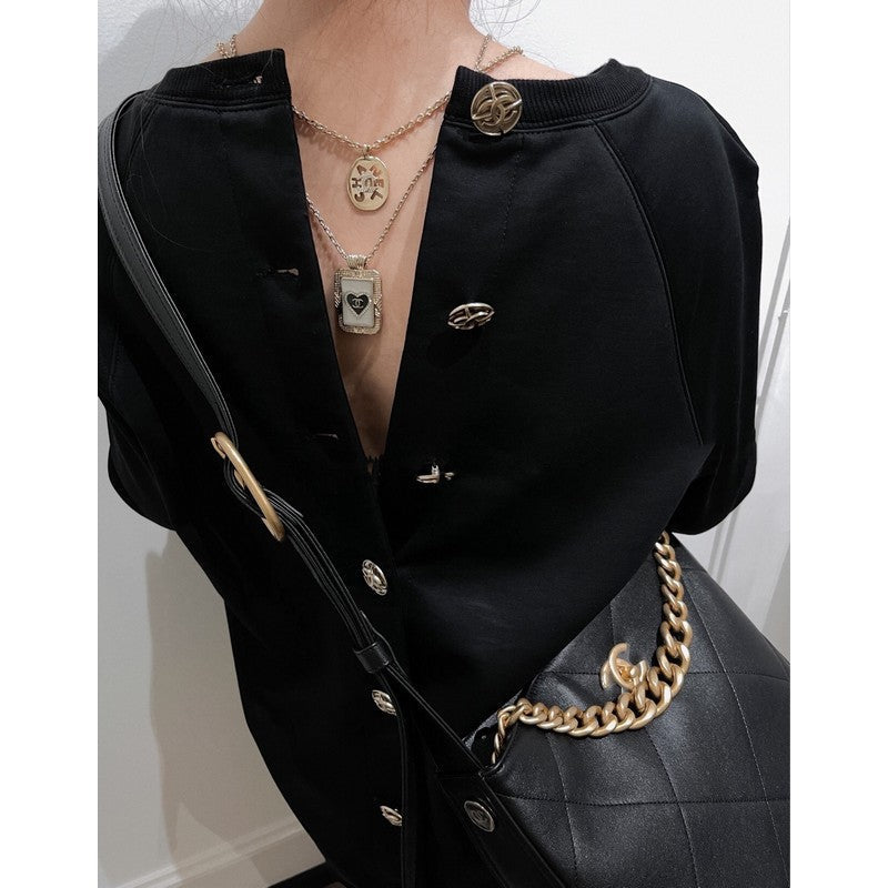 18K  Chanel Script Necklace